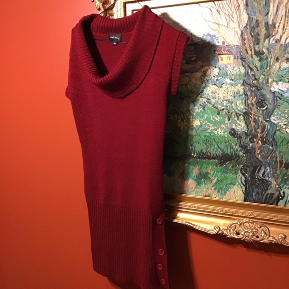 KNIT AVENUE Red Cowl Neck dresses/Top, size M - Picture 7 of 9